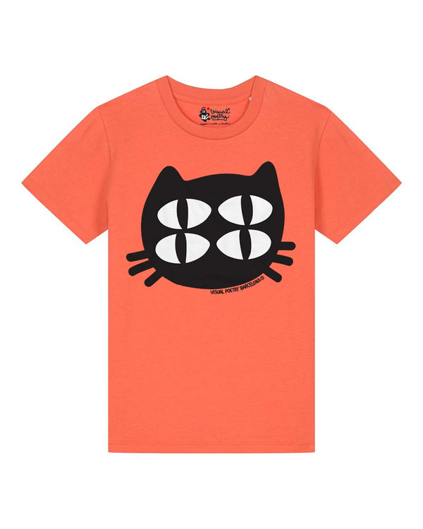Camiseta niños algodón orgánico. "Gato cuántico"