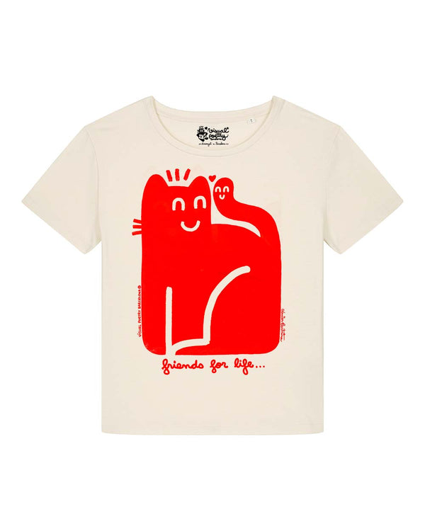 Camiseta mujer algodón orgánico. “Friends for life”