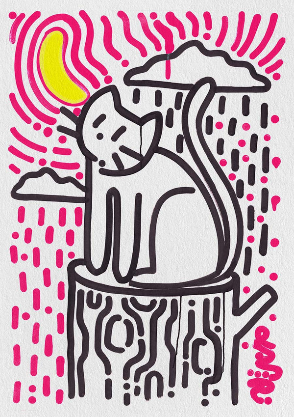 Fine art Print "Rainy cat"