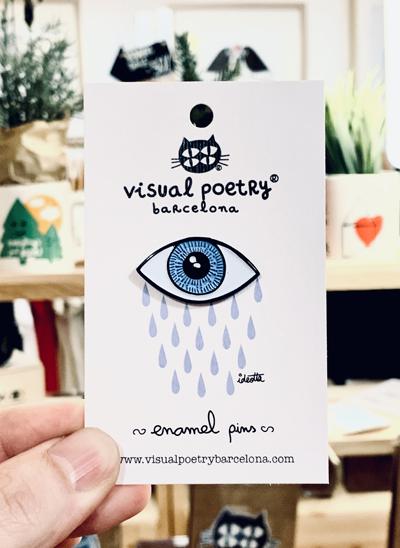 Pin. "Rainy eye" - Visual Poetry Barcelona